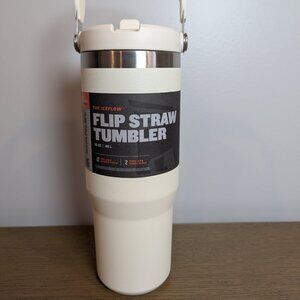BRAND NEW Stanley IceFlow Stainless Steel Tumbler with Straw, Beige 30oz